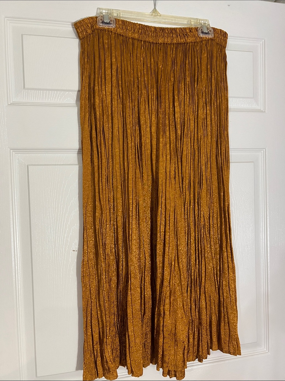 Pleated Maxi Skirt in Rusty Orange